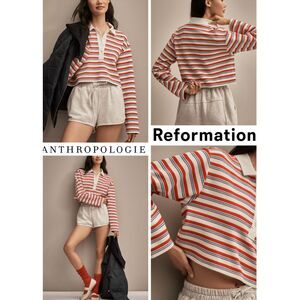 NWOT Reformation Anna Rugby Shirt Size XS